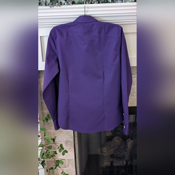 Women's Ralph Lauren Deep Purple Long Sleeve Dress Shirt - Picture 3 of 4